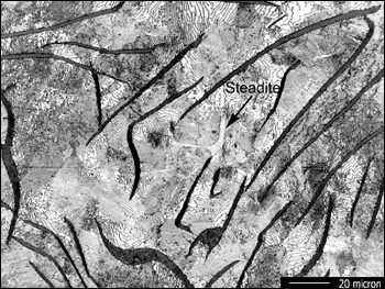 Representative Optical Microscope Image of Steadite in Iron G3, Nital Etch, 700X - photo